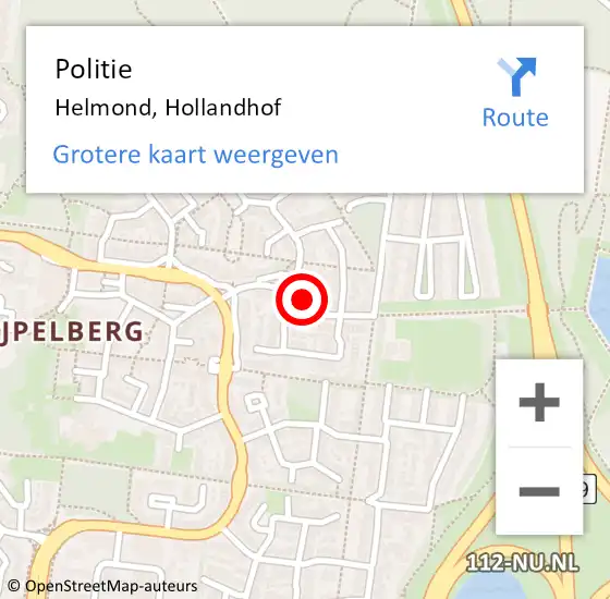 Locatie op kaart van de 112 melding: Politie Helmond, Hollandhof op 21 oktober 2022 00:47