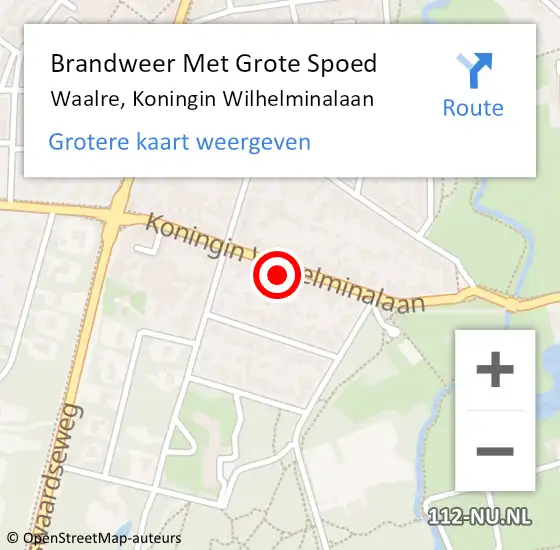 Locatie op kaart van de 112 melding: Brandweer Met Grote Spoed Naar Waalre, Koningin Wilhelminalaan op 21 oktober 2022 05:48