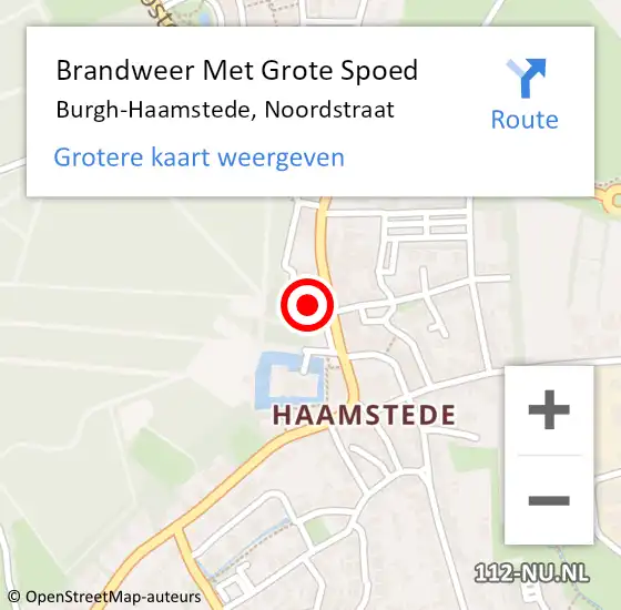 Locatie op kaart van de 112 melding: Brandweer Met Grote Spoed Naar Burgh-Haamstede, Noordstraat op 21 oktober 2022 08:35