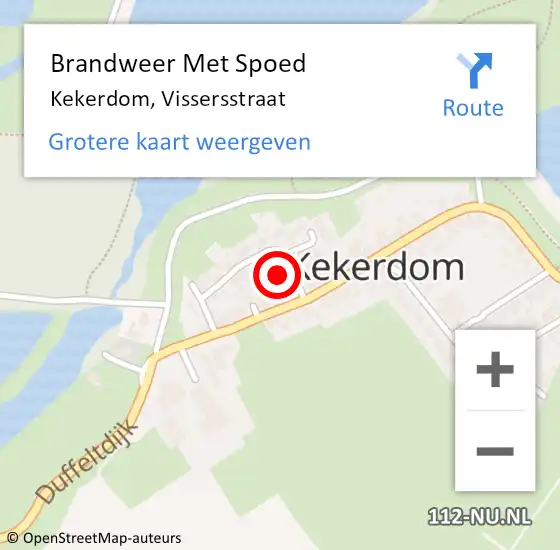 Locatie op kaart van de 112 melding: Brandweer Met Spoed Naar Kekerdom, Vissersstraat op 21 oktober 2022 09:03