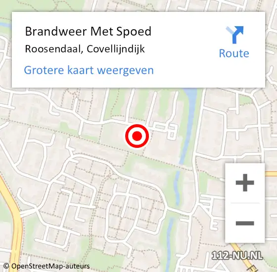 Locatie op kaart van de 112 melding: Brandweer Met Spoed Naar Roosendaal, Covellijndijk op 21 oktober 2022 16:20