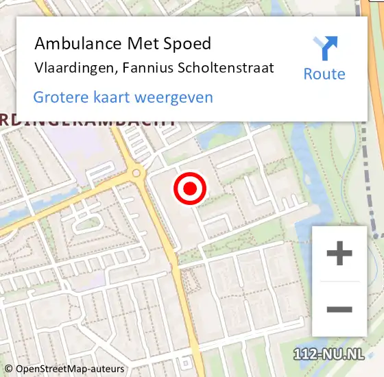 Locatie op kaart van de 112 melding: Ambulance Met Spoed Naar Vlaardingen, Fannius Scholtenstraat op 21 oktober 2022 17:32