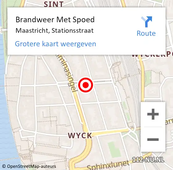 Locatie op kaart van de 112 melding: Brandweer Met Spoed Naar Maastricht, Stationsstraat op 21 oktober 2022 17:54