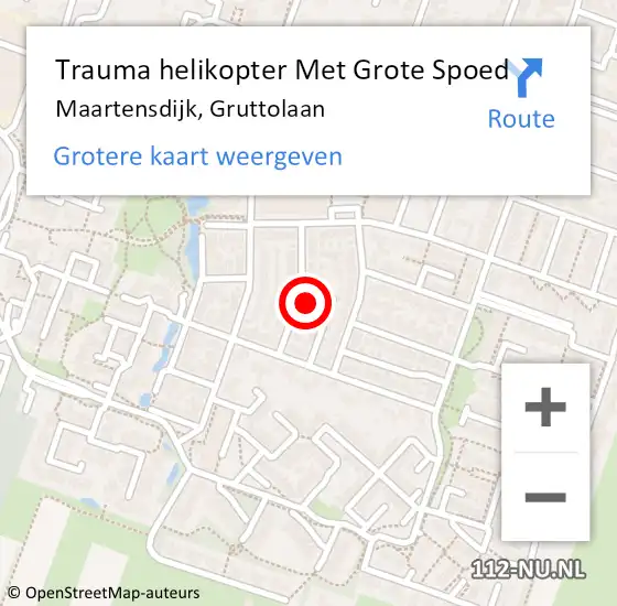 Locatie op kaart van de 112 melding: Trauma helikopter Met Grote Spoed Naar Maartensdijk, Gruttolaan op 22 oktober 2022 00:29