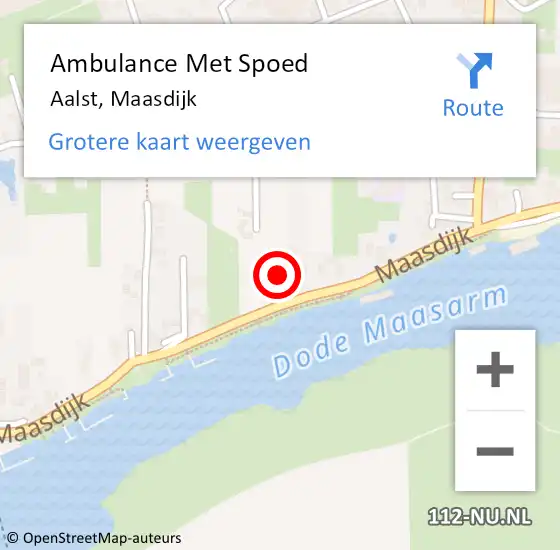 Locatie op kaart van de 112 melding: Ambulance Met Spoed Naar Aalst, Maasdijk op 22 oktober 2022 12:49