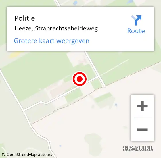 Locatie op kaart van de 112 melding: Politie Heeze, Strabrechtseheideweg op 22 oktober 2022 14:55
