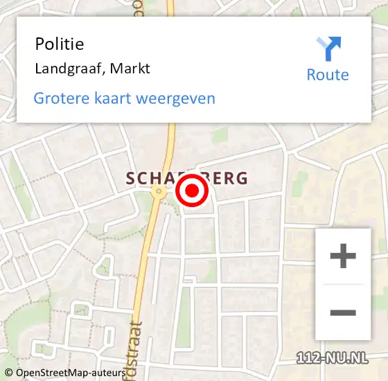 Locatie op kaart van de 112 melding: Politie Landgraaf, Markt op 22 oktober 2022 15:28
