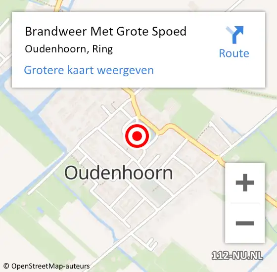 Locatie op kaart van de 112 melding: Brandweer Met Grote Spoed Naar Oudenhoorn, Ring op 22 oktober 2022 19:27