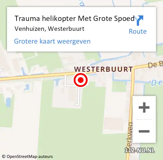 Locatie op kaart van de 112 melding: Trauma helikopter Met Grote Spoed Naar Venhuizen, Westerbuurt op 22 oktober 2022 19:58