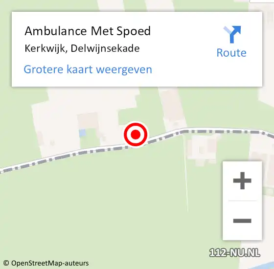Locatie op kaart van de 112 melding: Ambulance Met Spoed Naar Kerkwijk, Delwijnsekade op 22 oktober 2022 21:34