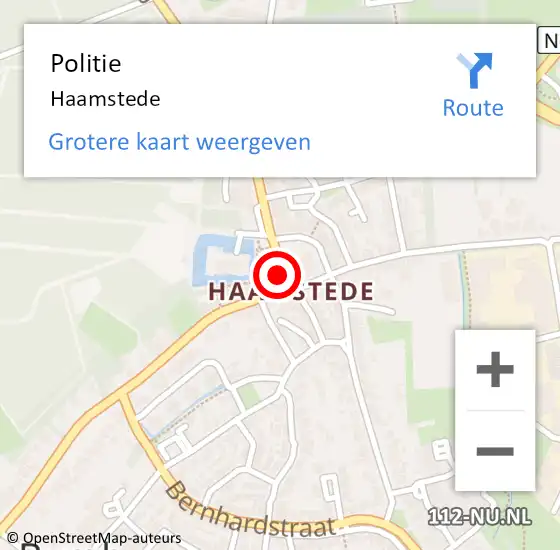 Locatie op kaart van de 112 melding: Politie Haamstede op 23 oktober 2022 09:46