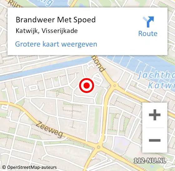 Locatie op kaart van de 112 melding: Brandweer Met Spoed Naar Katwijk, Visserijkade op 23 oktober 2022 14:39