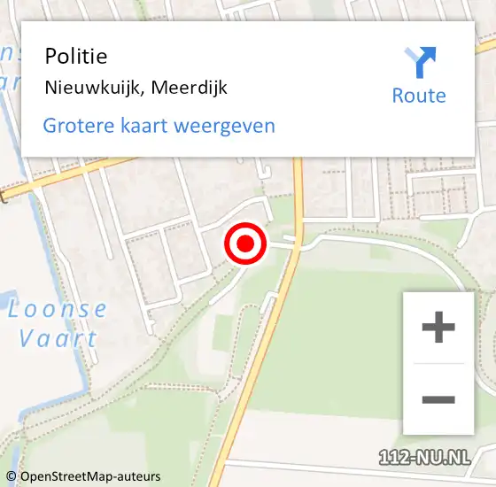 Locatie op kaart van de 112 melding: Politie Nieuwkuijk, Meerdijk op 23 oktober 2022 15:42