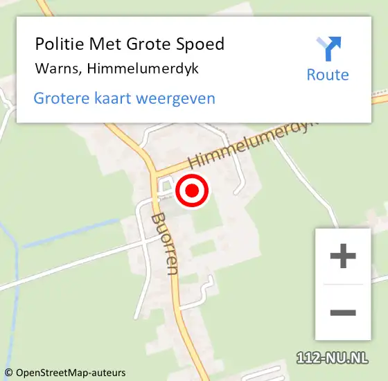 Locatie op kaart van de 112 melding: Politie Met Grote Spoed Naar Warns, Himmelumerdyk op 23 oktober 2022 16:56