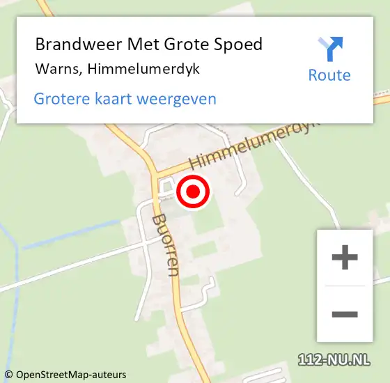 Locatie op kaart van de 112 melding: Brandweer Met Grote Spoed Naar Warns, Himmelumerdyk op 23 oktober 2022 17:00