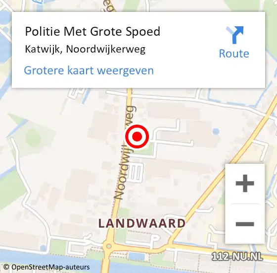 Locatie op kaart van de 112 melding: Politie Met Grote Spoed Naar Katwijk, Noordwijkerweg op 23 oktober 2022 17:23