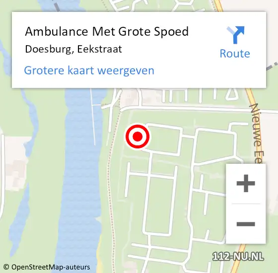 Locatie op kaart van de 112 melding: Ambulance Met Grote Spoed Naar Doesburg, Eekstraat op 23 oktober 2022 17:25