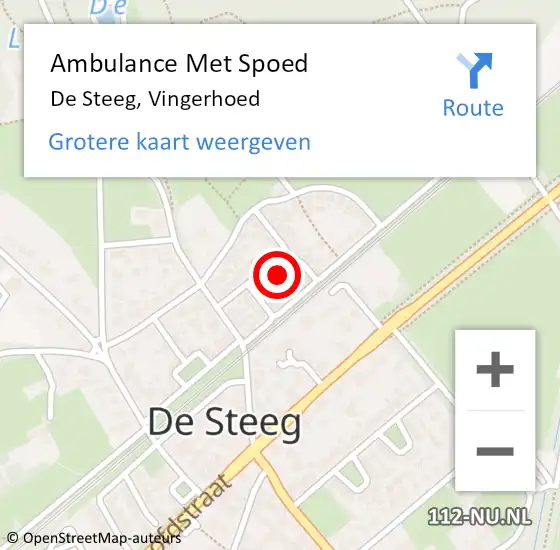 Locatie op kaart van de 112 melding: Ambulance Met Spoed Naar De Steeg, Vingerhoed op 23 oktober 2022 19:52