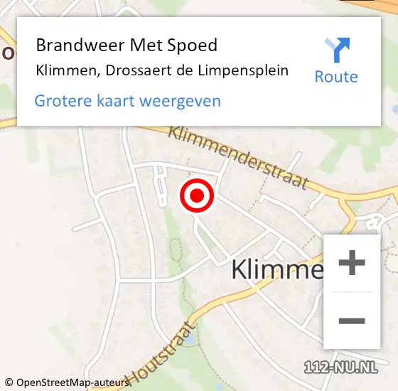 Locatie op kaart van de 112 melding: Brandweer Met Spoed Naar Klimmen, Drossaert de Limpensplein op 23 oktober 2022 22:00