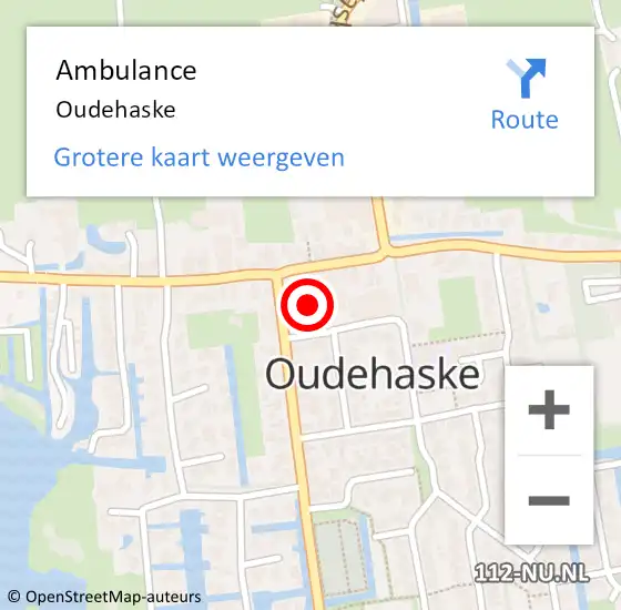 Locatie op kaart van de 112 melding: Ambulance Oudehaske op 24 oktober 2022 09:54