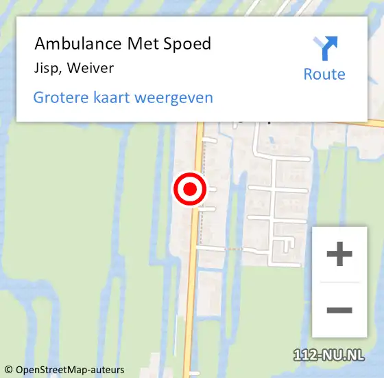 Locatie op kaart van de 112 melding: Ambulance Met Spoed Naar Jisp, Weiver op 24 oktober 2022 10:21