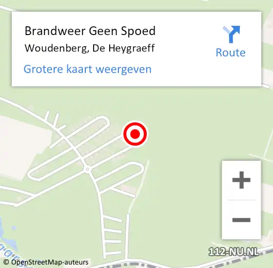 Locatie op kaart van de 112 melding: Brandweer Geen Spoed Naar Woudenberg, De Heygraeff op 24 oktober 2022 11:57