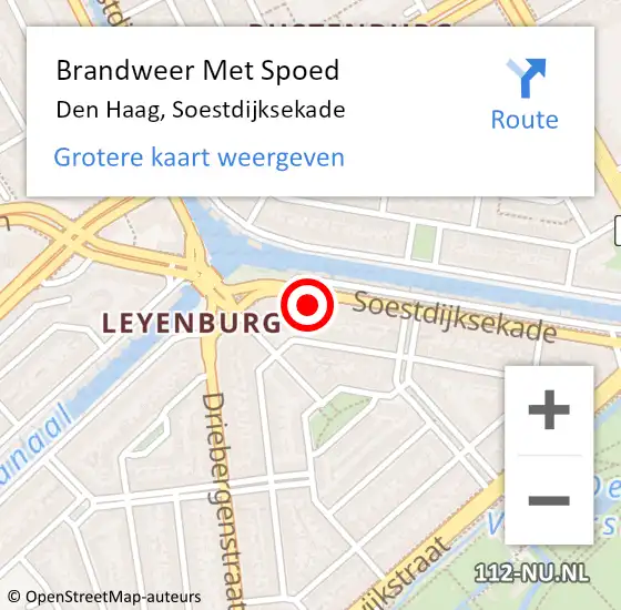 Locatie op kaart van de 112 melding: Brandweer Met Spoed Naar Den Haag, Soestdijksekade op 24 oktober 2022 16:22