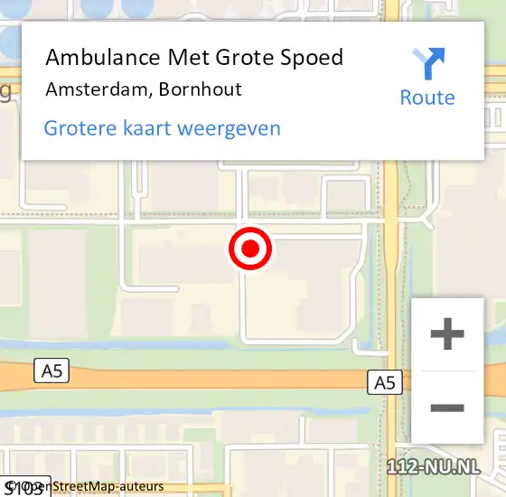 Locatie op kaart van de 112 melding: Ambulance Met Grote Spoed Naar Amsterdam, Bornhout op 25 oktober 2022 11:46