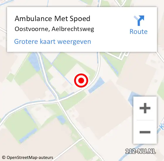 Locatie op kaart van de 112 melding: Ambulance Met Spoed Naar Oostvoorne, Aelbrechtsweg op 25 oktober 2022 17:22