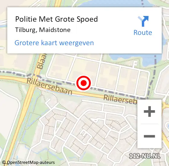 Locatie op kaart van de 112 melding: Politie Met Grote Spoed Naar Tilburg, Maidstone op 25 oktober 2022 17:49