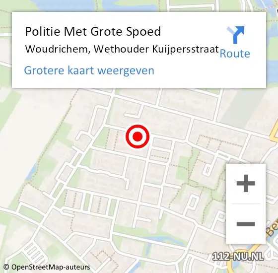 Locatie op kaart van de 112 melding: Politie Met Grote Spoed Naar Woudrichem, Wethouder Kuijpersstraat op 25 oktober 2022 18:17