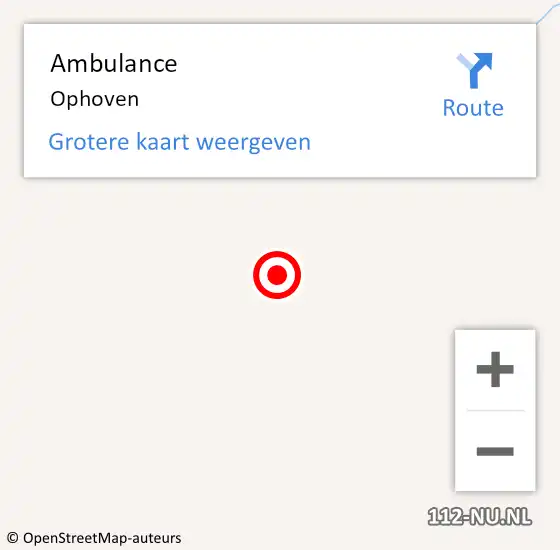 Locatie op kaart van de 112 melding: Ambulance Ophoven op 2 augustus 2014 20:11