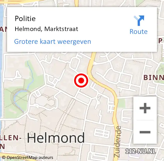 Locatie op kaart van de 112 melding: Politie Helmond, Marktstraat op 26 oktober 2022 16:02