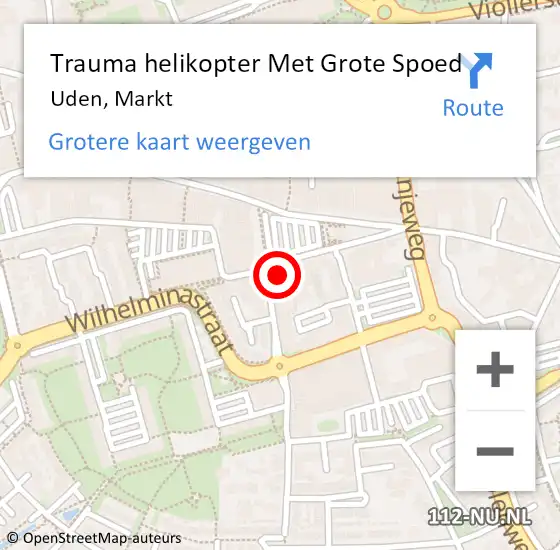 Locatie op kaart van de 112 melding: Trauma helikopter Met Grote Spoed Naar Uden, Markt op 26 oktober 2022 17:26