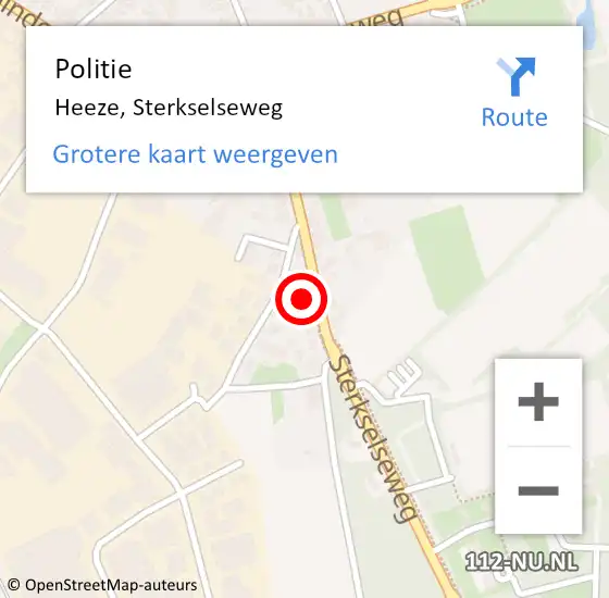 Locatie op kaart van de 112 melding: Politie Heeze, Sterkselseweg op 26 oktober 2022 18:14