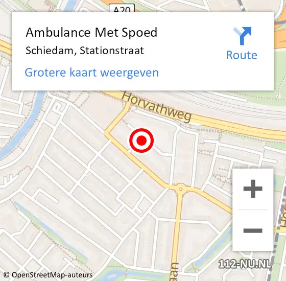 Locatie op kaart van de 112 melding: Ambulance Met Spoed Naar Schiedam, Stationstraat op 26 oktober 2022 18:59