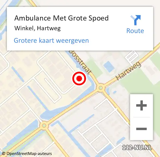 Locatie op kaart van de 112 melding: Ambulance Met Grote Spoed Naar Winkel, Hartweg op 27 oktober 2022 07:37