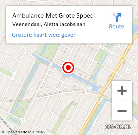 Locatie op kaart van de 112 melding: Ambulance Met Grote Spoed Naar Veenendaal, Aletta Jacobslaan op 27 oktober 2022 17:40