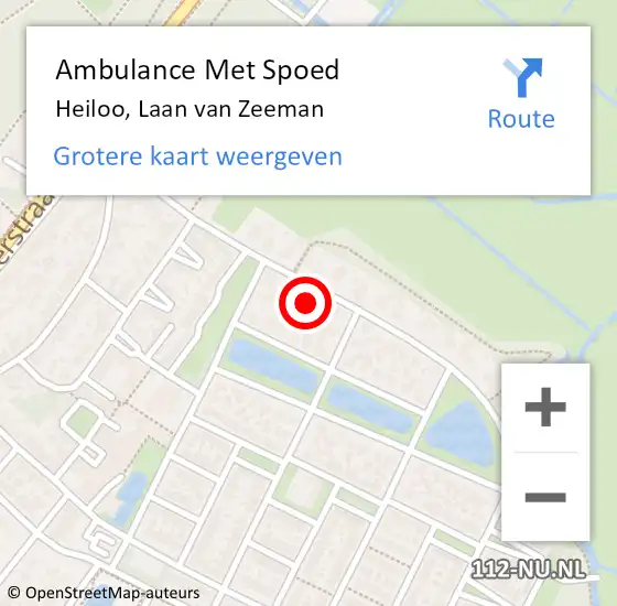 Locatie op kaart van de 112 melding: Ambulance Met Spoed Naar Heiloo, Laan van Zeeman op 27 oktober 2022 22:59