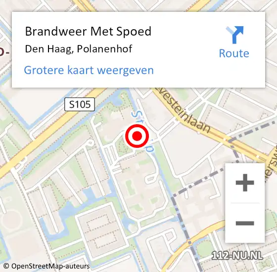 Locatie op kaart van de 112 melding: Brandweer Met Spoed Naar Den Haag, Polanenhof op 28 oktober 2022 04:59