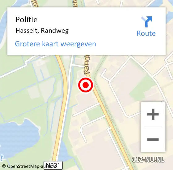 Locatie op kaart van de 112 melding: Politie Hasselt, Randweg op 28 oktober 2022 08:42
