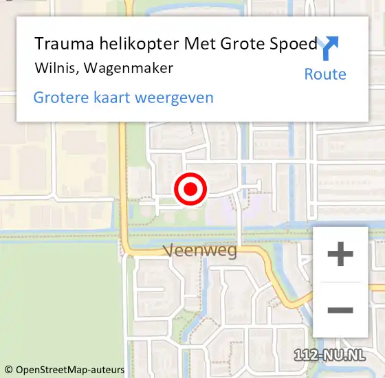 Locatie op kaart van de 112 melding: Trauma helikopter Met Grote Spoed Naar Wilnis, Wagenmaker op 28 oktober 2022 10:34