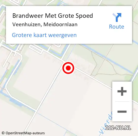 Locatie op kaart van de 112 melding: Brandweer Met Grote Spoed Naar Veenhuizen, Meidoornlaan op 28 oktober 2022 10:57