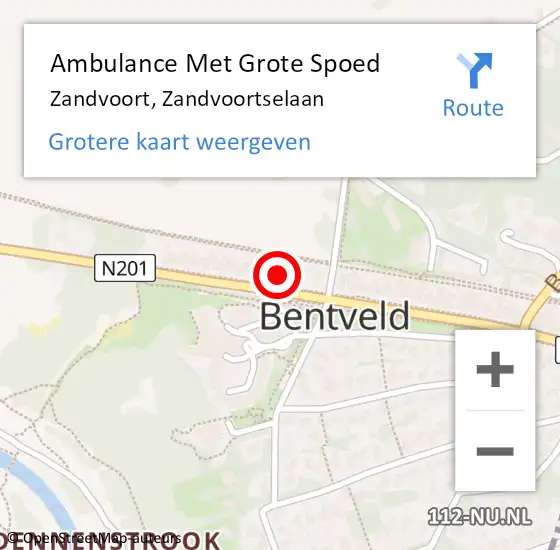 Locatie op kaart van de 112 melding: Ambulance Met Grote Spoed Naar Zandvoort, Zandvoortselaan op 28 oktober 2022 12:07