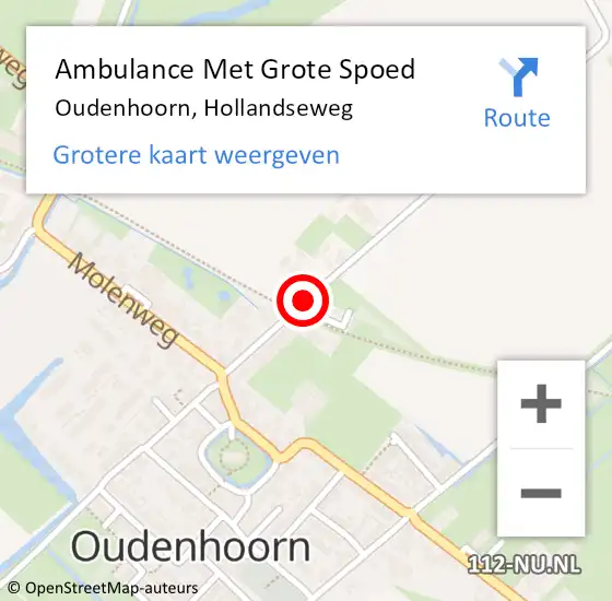Locatie op kaart van de 112 melding: Ambulance Met Grote Spoed Naar Oudenhoorn, Hollandseweg op 28 oktober 2022 15:14