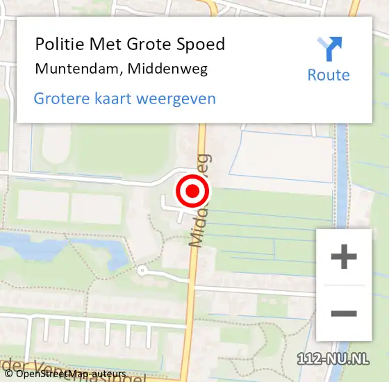 Locatie op kaart van de 112 melding: Politie Met Grote Spoed Naar Muntendam, Middenweg op 28 oktober 2022 15:53
