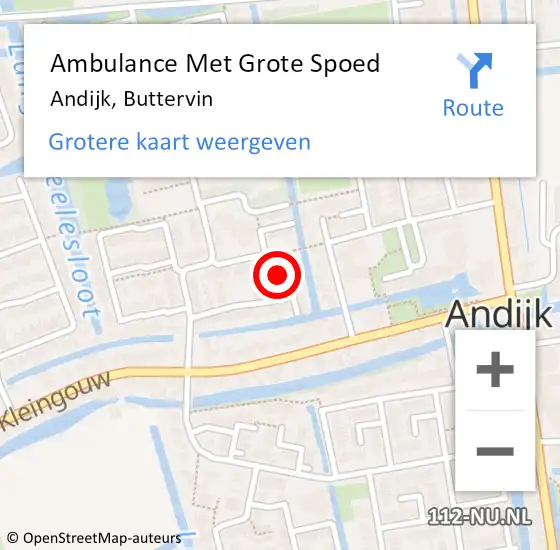 Locatie op kaart van de 112 melding: Ambulance Met Grote Spoed Naar Andijk, Buttervin op 28 oktober 2022 23:29