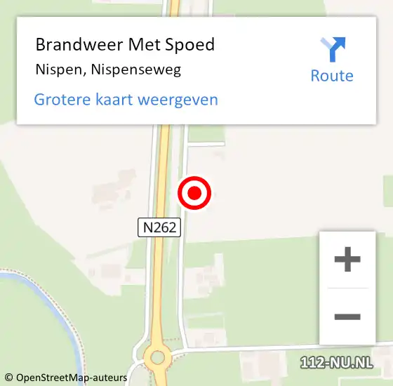 Locatie op kaart van de 112 melding: Brandweer Met Spoed Naar Nispen, Nispenseweg op 29 oktober 2022 04:18