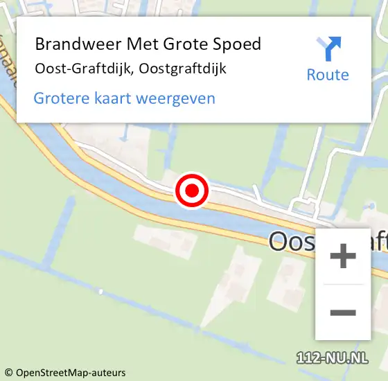 Locatie op kaart van de 112 melding: Brandweer Met Grote Spoed Naar Oost-Graftdijk, Oostgraftdijk op 29 oktober 2022 09:48