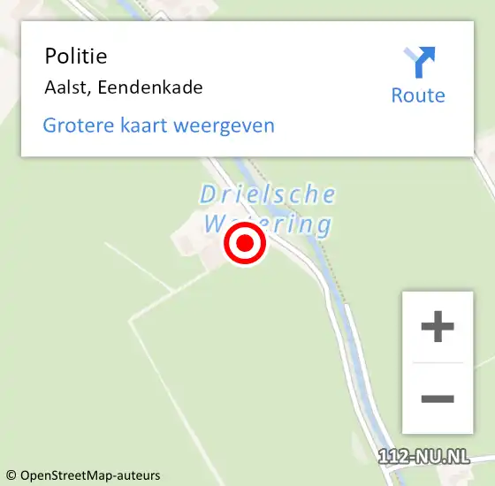 Locatie op kaart van de 112 melding: Politie Aalst, Eendenkade op 29 oktober 2022 11:08
